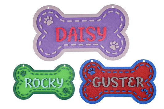 Personalized Dog Name Sign Custom Kennel Name Plate Puppy Name Sign Dog Bone Sign Personalized Crate Custom Pet Sign Dog House Sign Dog Tag (Large - 8in)