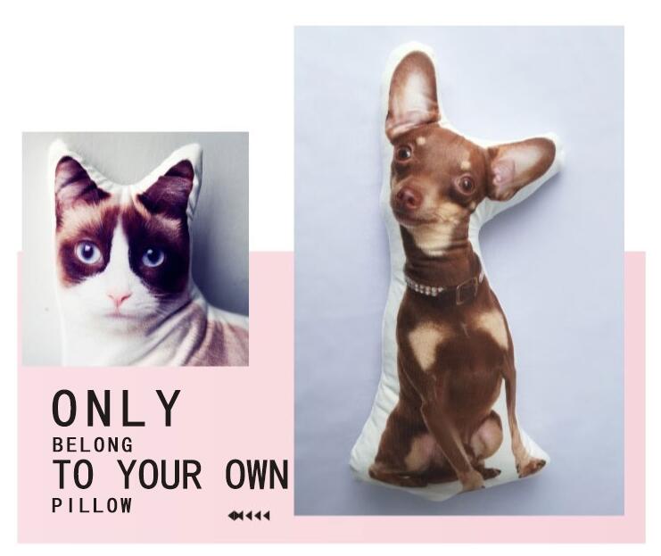 Custom Shaped Pet Pillow with Cute Animal Design