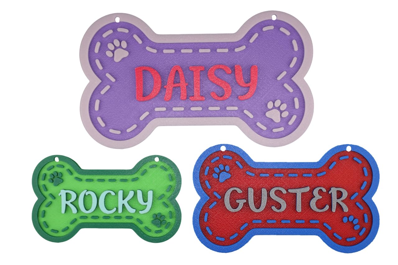 Personalized Dog Name Sign Custom Kennel Name Plate Puppy Name Sign Dog Bone Sign Personalized Crate Custom Pet Sign Dog House Sign Dog Tag (Large - 8in)