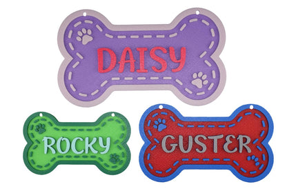 Personalized Dog Name Sign Custom Kennel Name Plate Puppy Name Sign Dog Bone Sign Personalized Crate Custom Pet Sign Dog House Sign Dog Tag (Large - 8in)